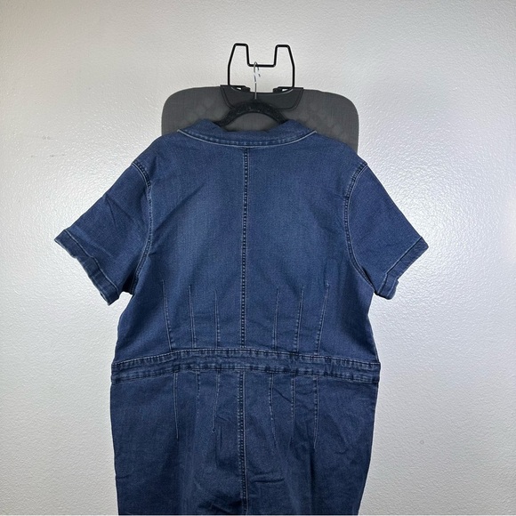 Jessica Simpson Women’s Dark Wash Denim Jumpsuit Size 20W - Picture 4 of 7